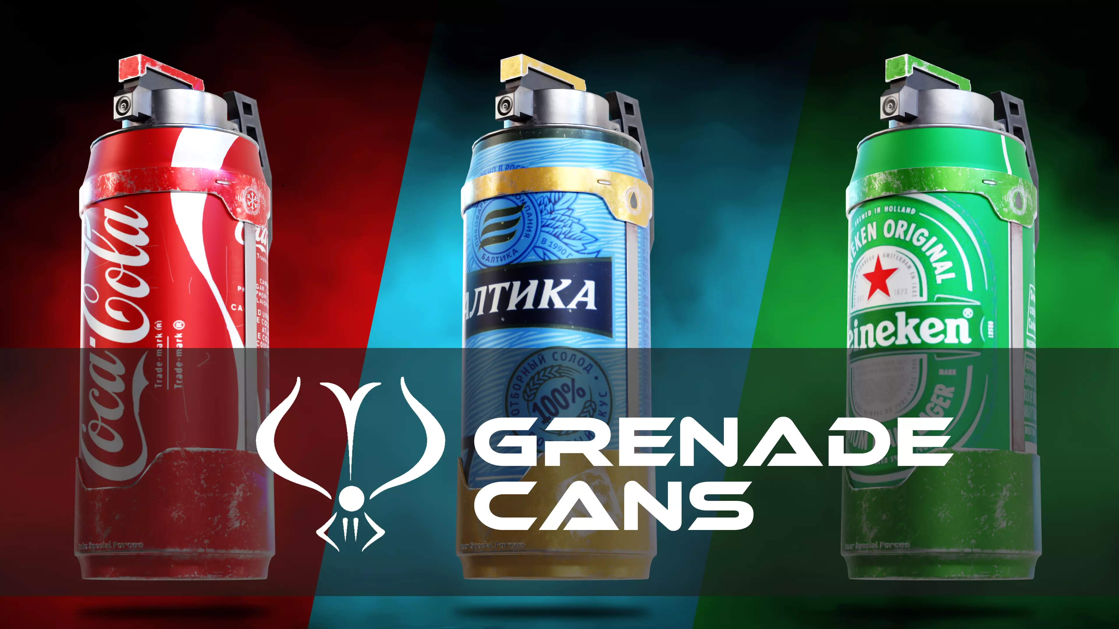Grenade cans Low-poly 3D model_0