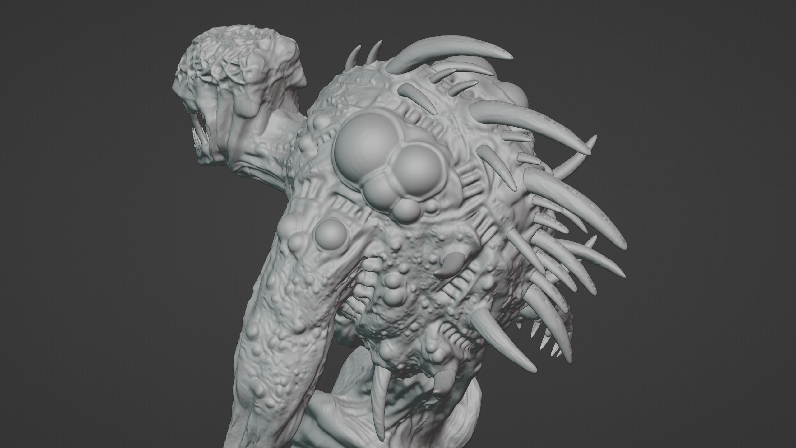 Mutant monster High poly  3D model_1