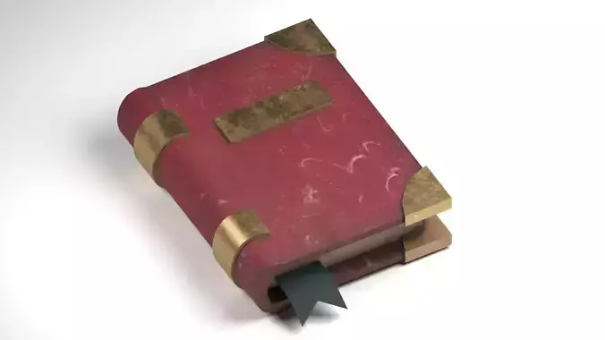 Red old book model asset for game