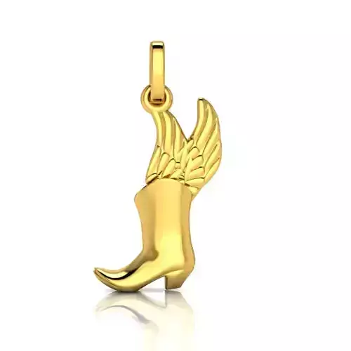  Shoe with Wings Pendant Charm Necklace 3D model