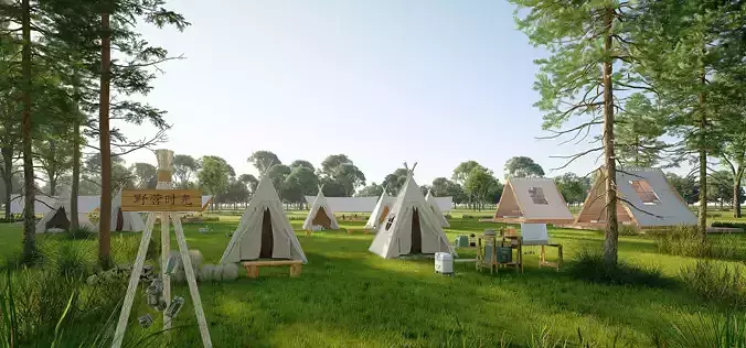 Outdoor Camp Tent 3D model