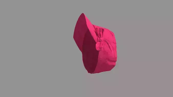 Basic Cap Hat Rose Red Low-poly 