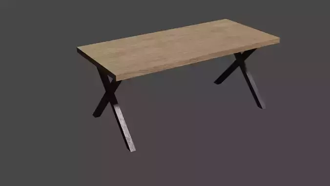Dinner table low-poly 3d model