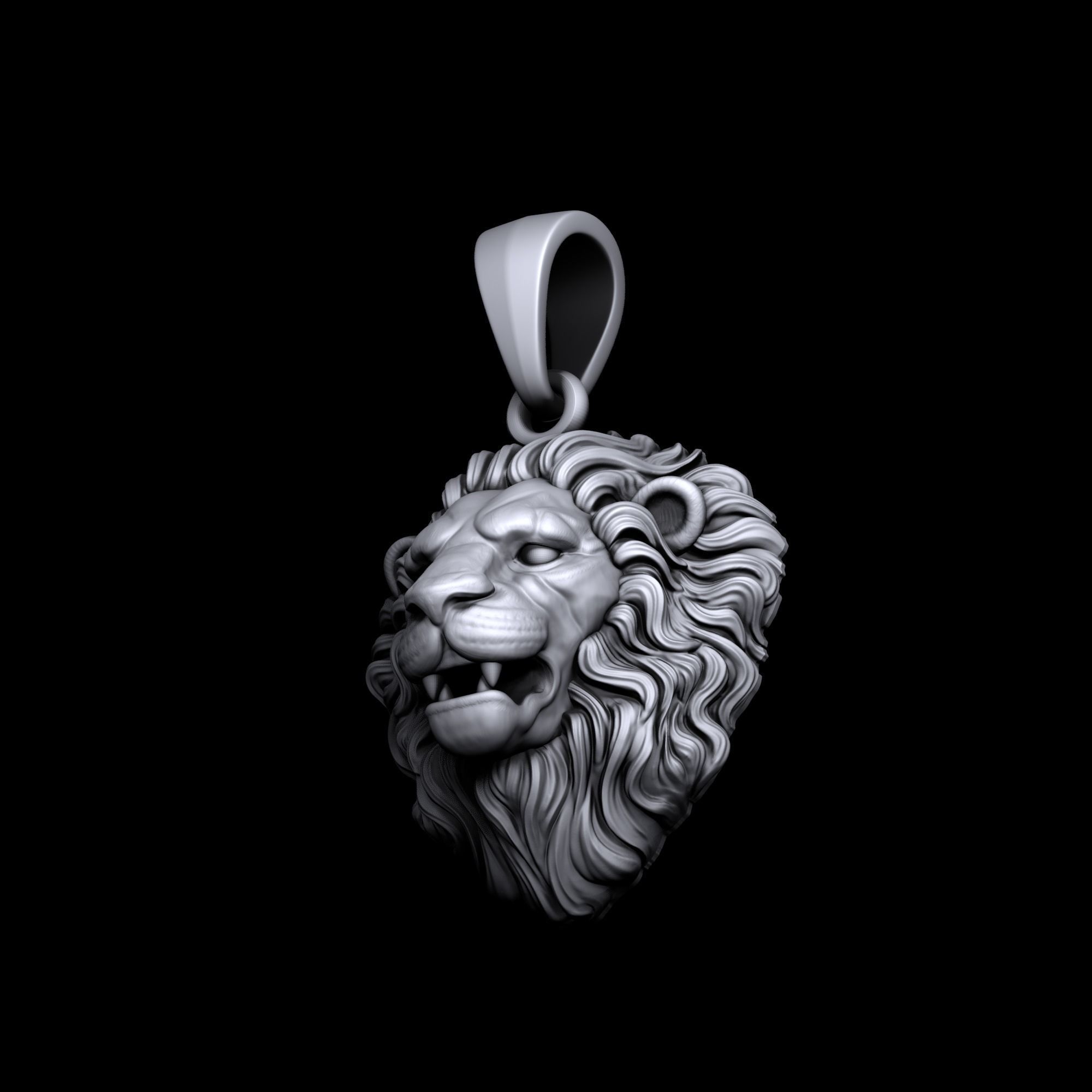 Lion Pendant  3D print model_9