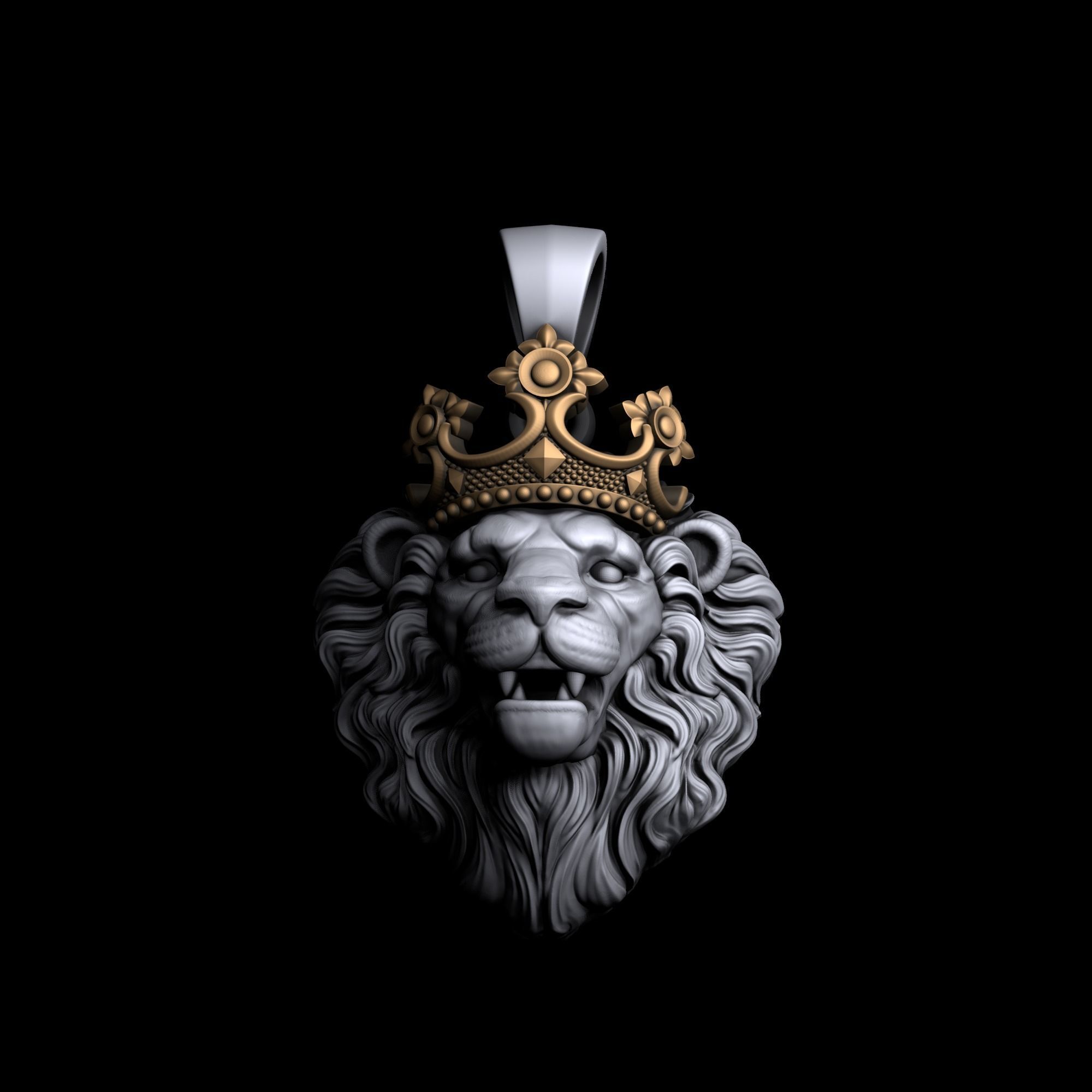 Lion Pendant  3D print model_6
