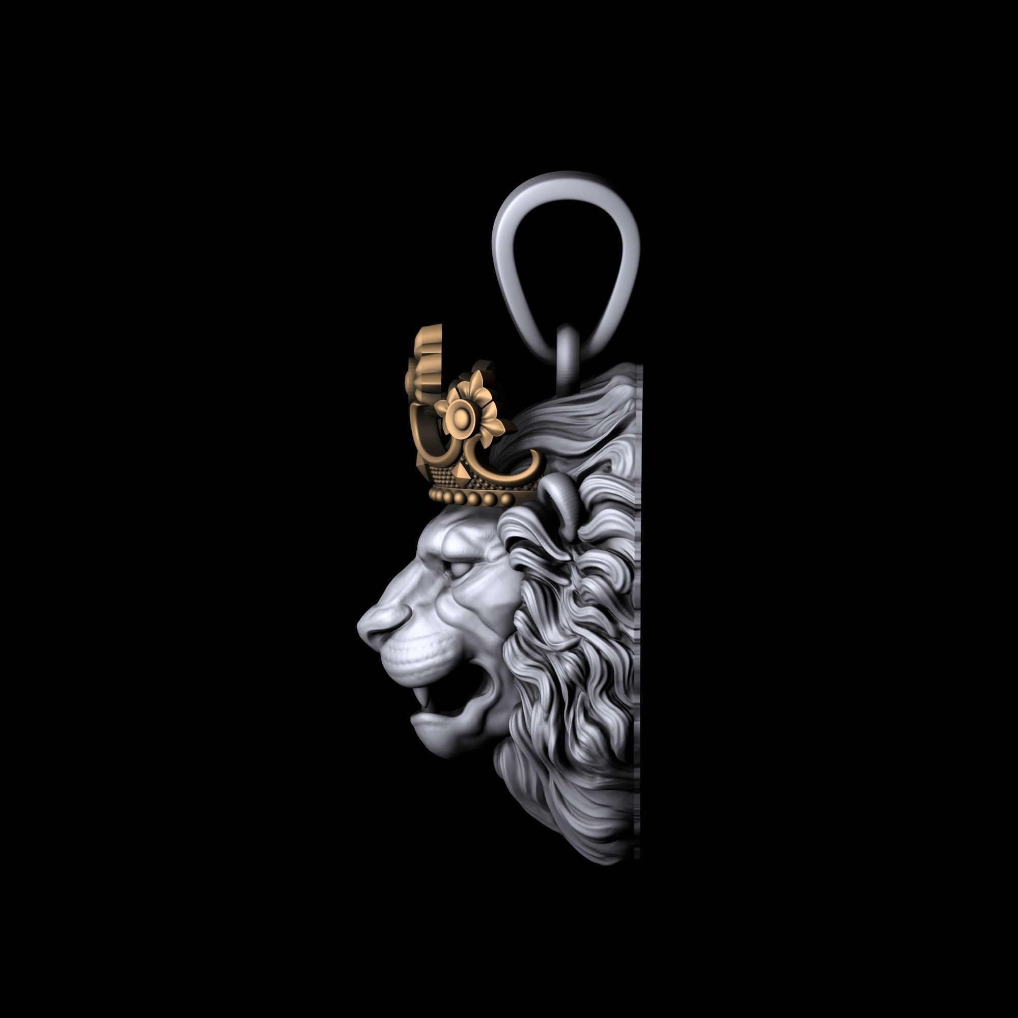 Lion Pendant  3D print model_4