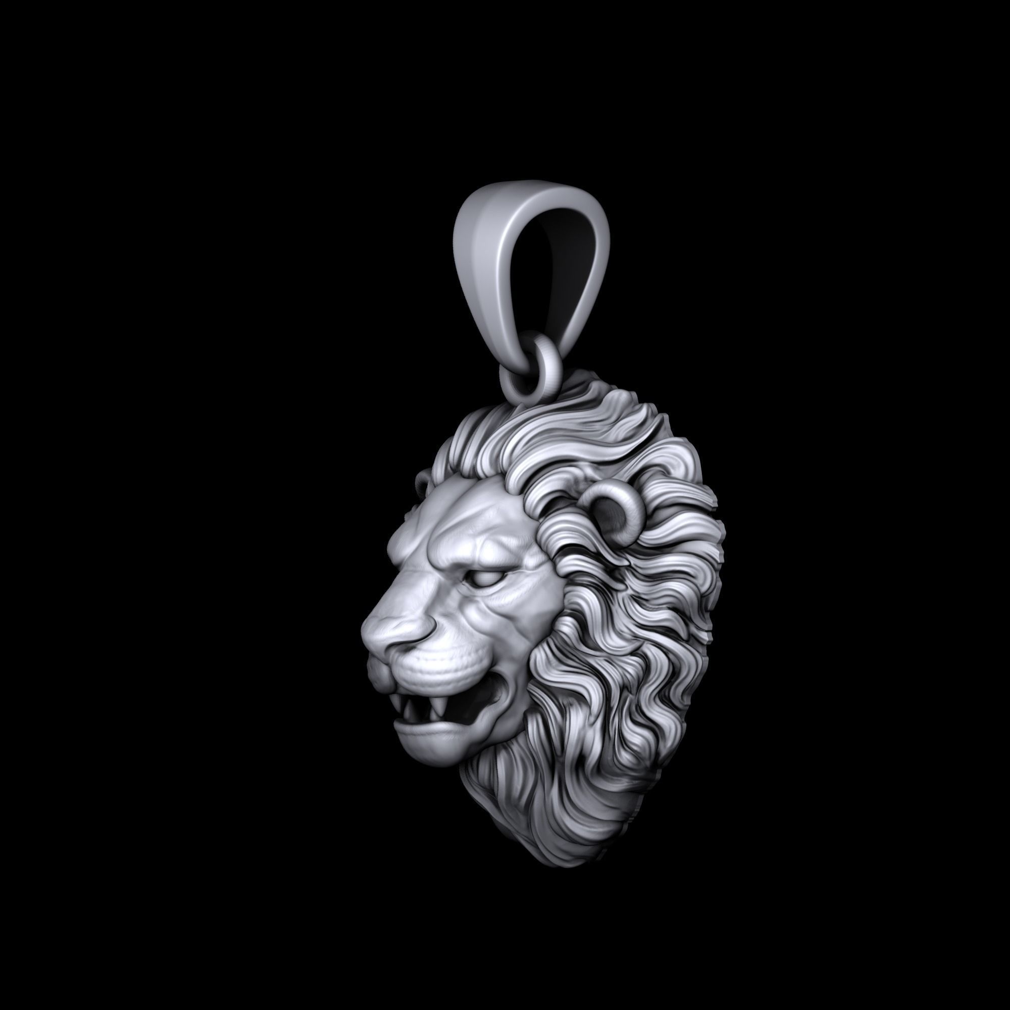 Lion Pendant  3D print model_3