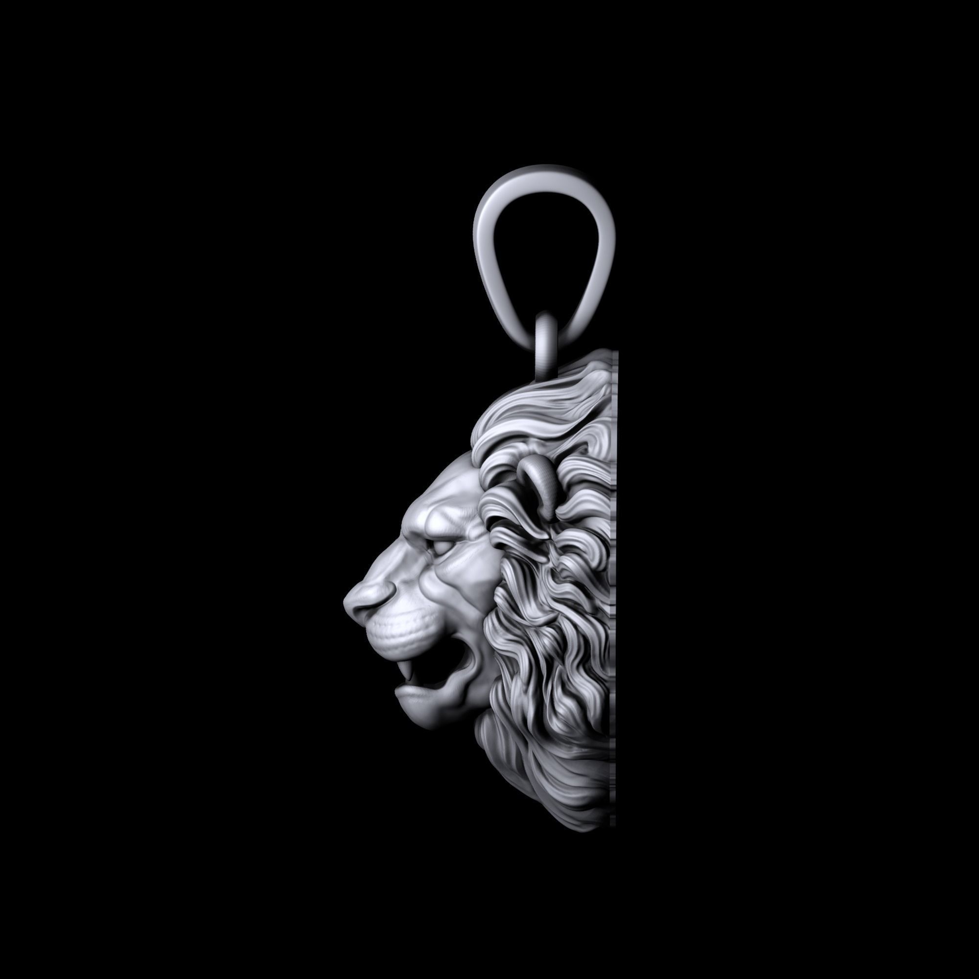 Lion Pendant  3D print model_5