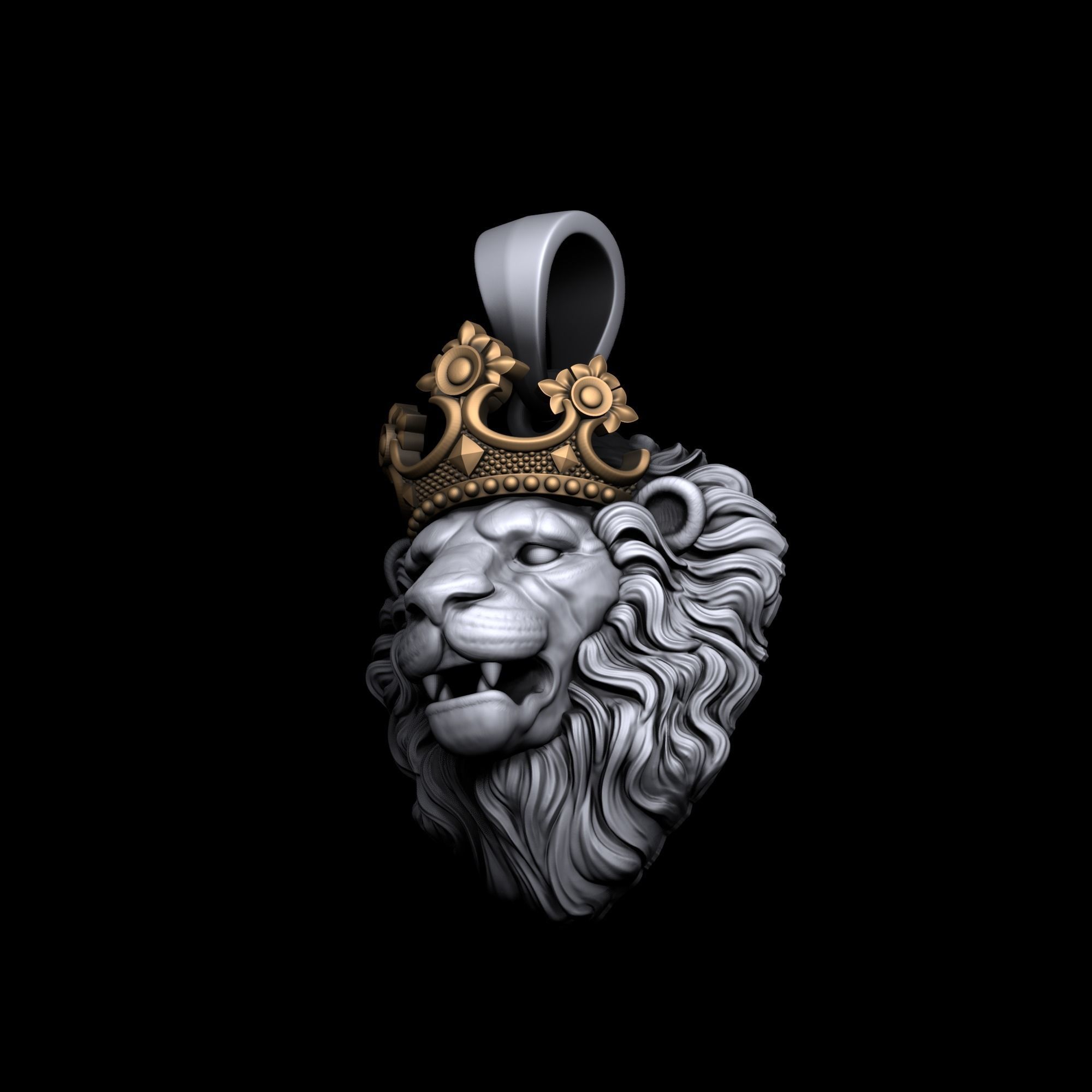 Lion Pendant  3D print model_8