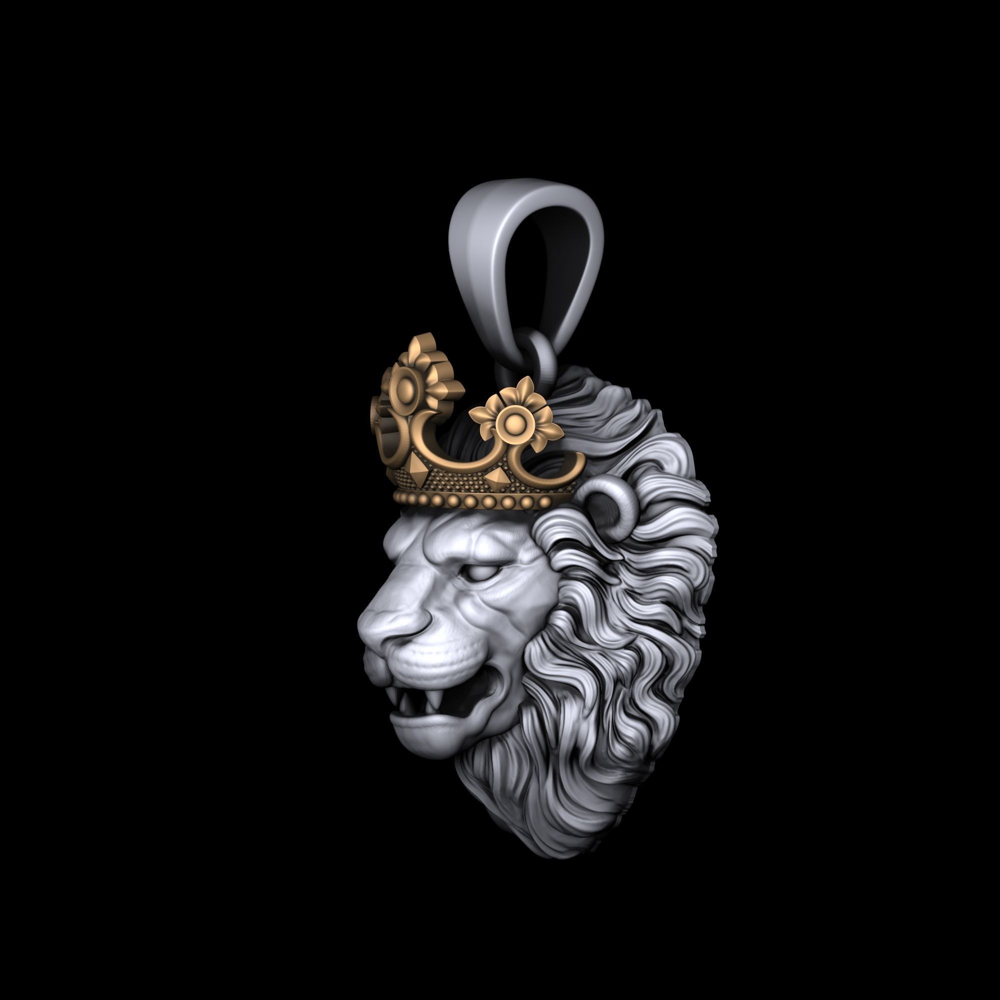 Lion Pendant  3D print model_2