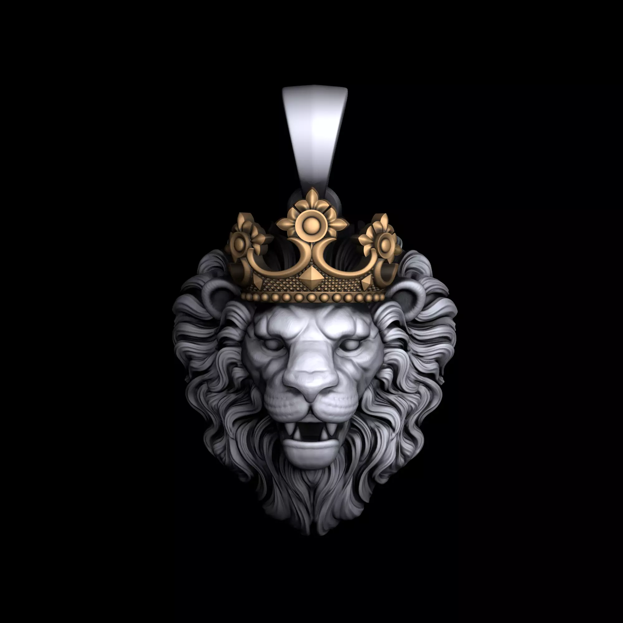 Lion Pendant  3D print model_0