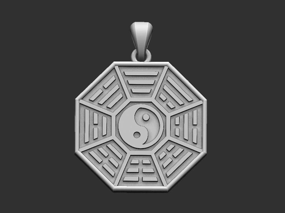Pakua - Bagua Medal 3D print model_1