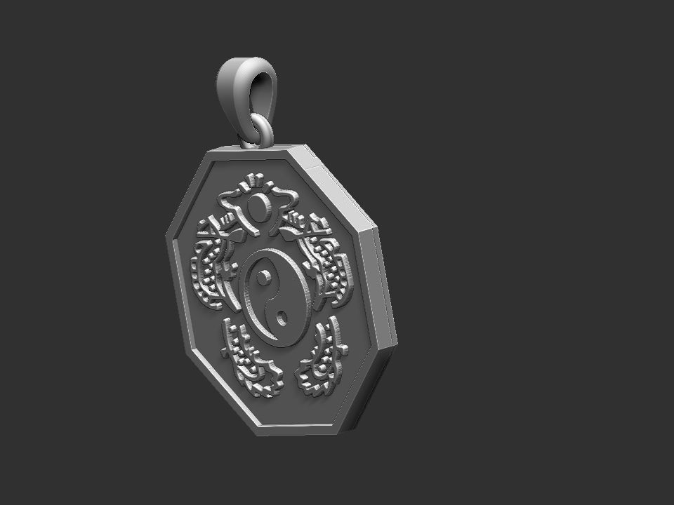 Pakua - Bagua Medal 3D print model_5