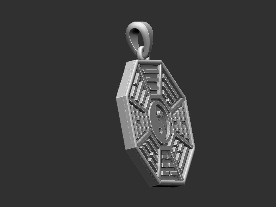 Pakua - Bagua Medal 3D print model_3