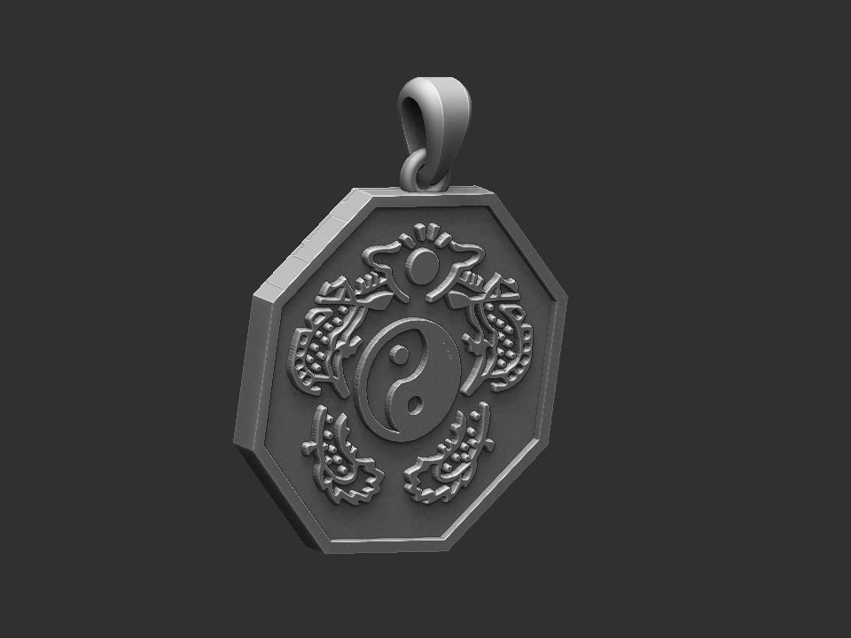 Pakua - Bagua Medal 3D print model_8