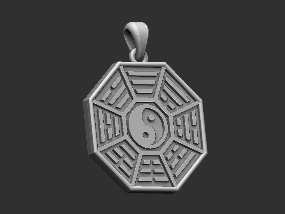 Pakua - Bagua Medal 3D print model_2