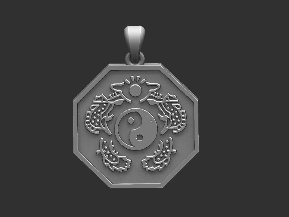 Pakua - Bagua Medal 3D print model_6