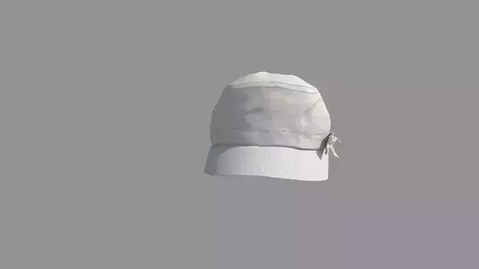 Basic Cap White Hat Low-poly 