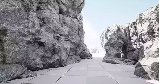 Cliff Rocks 02 Low-poly 3D model