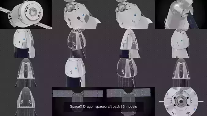 SpaceX Dragon spacecraft pack 3D Model Collection
