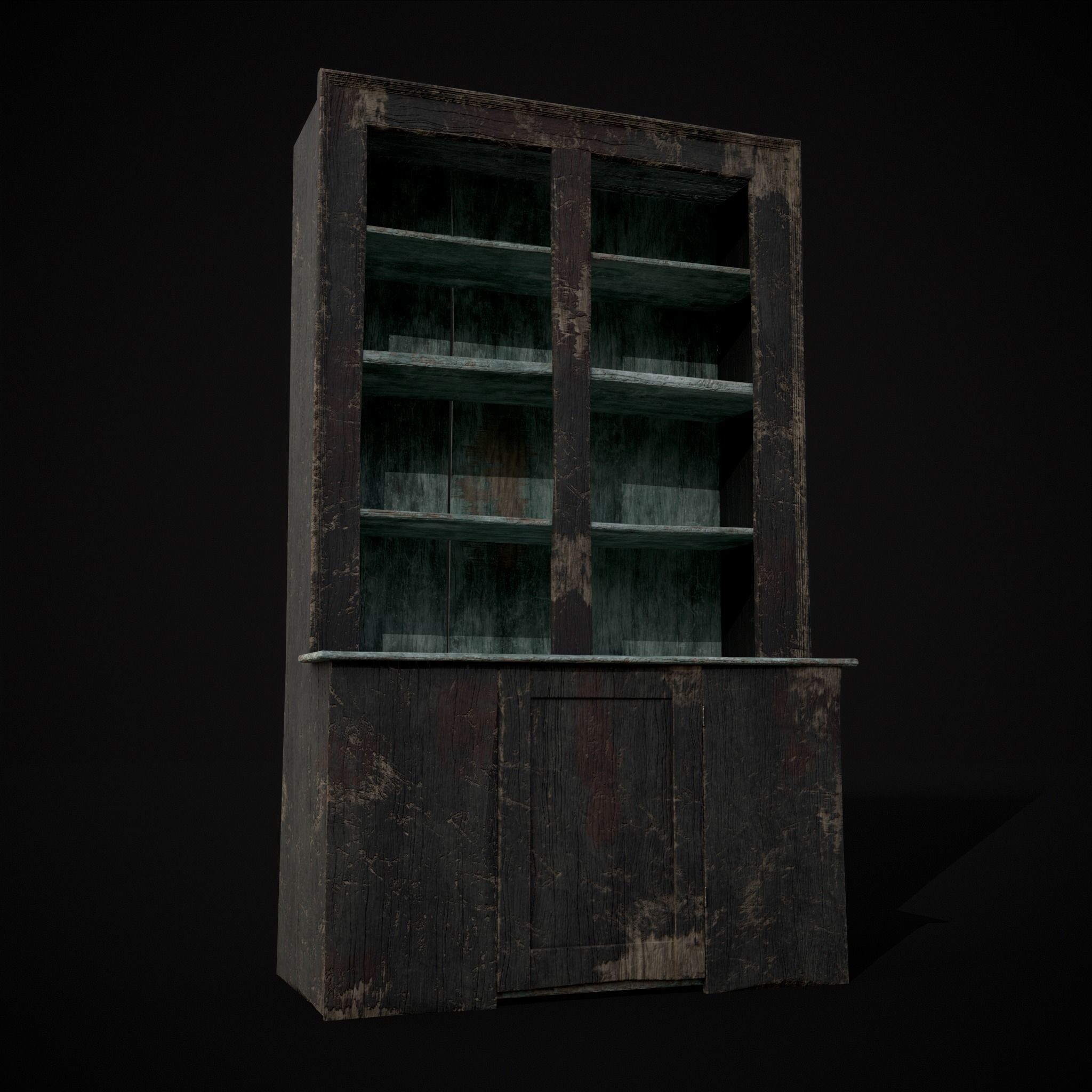 Old Medieval Cabinet Low-poly 3D model_3