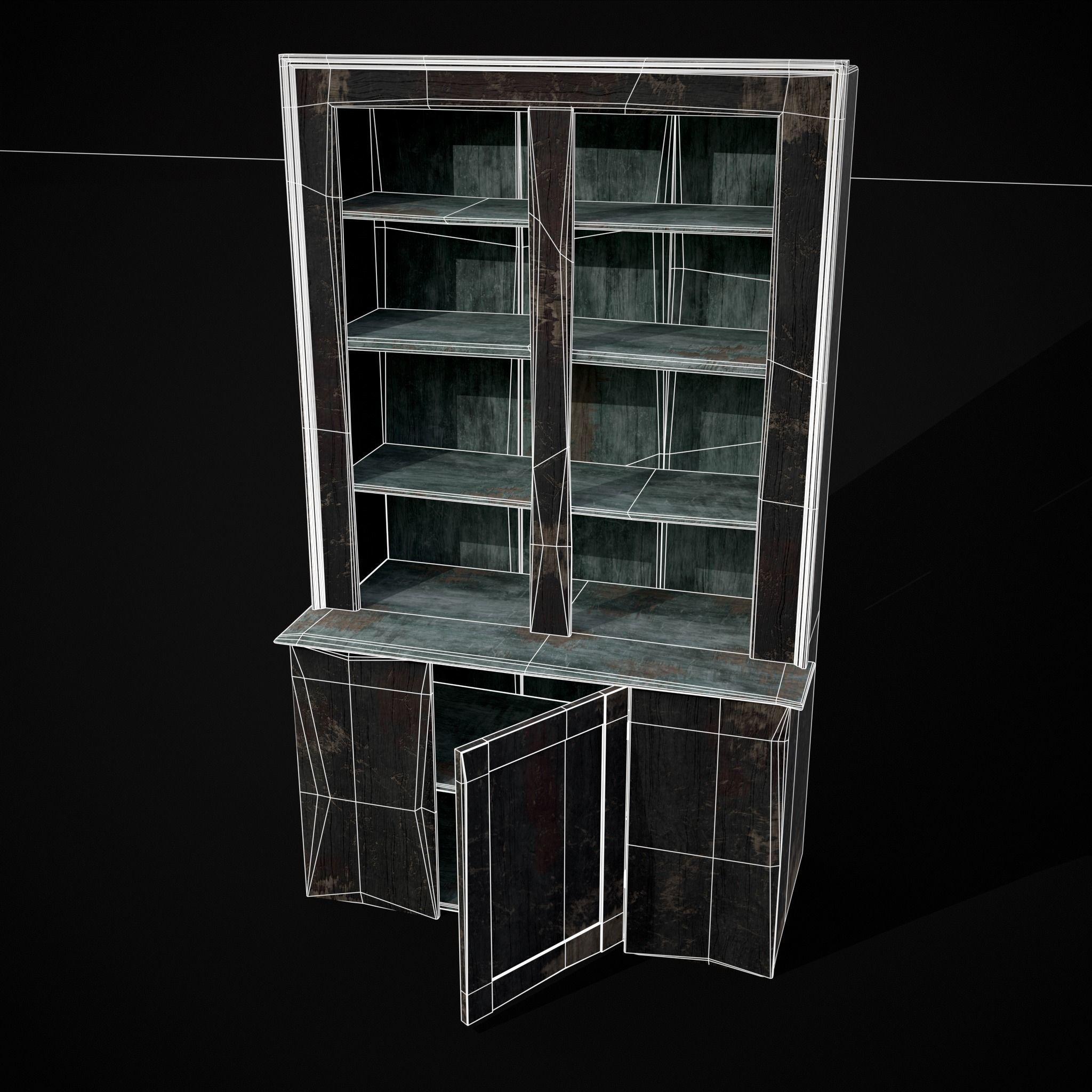 Old Medieval Cabinet Low-poly 3D model_12
