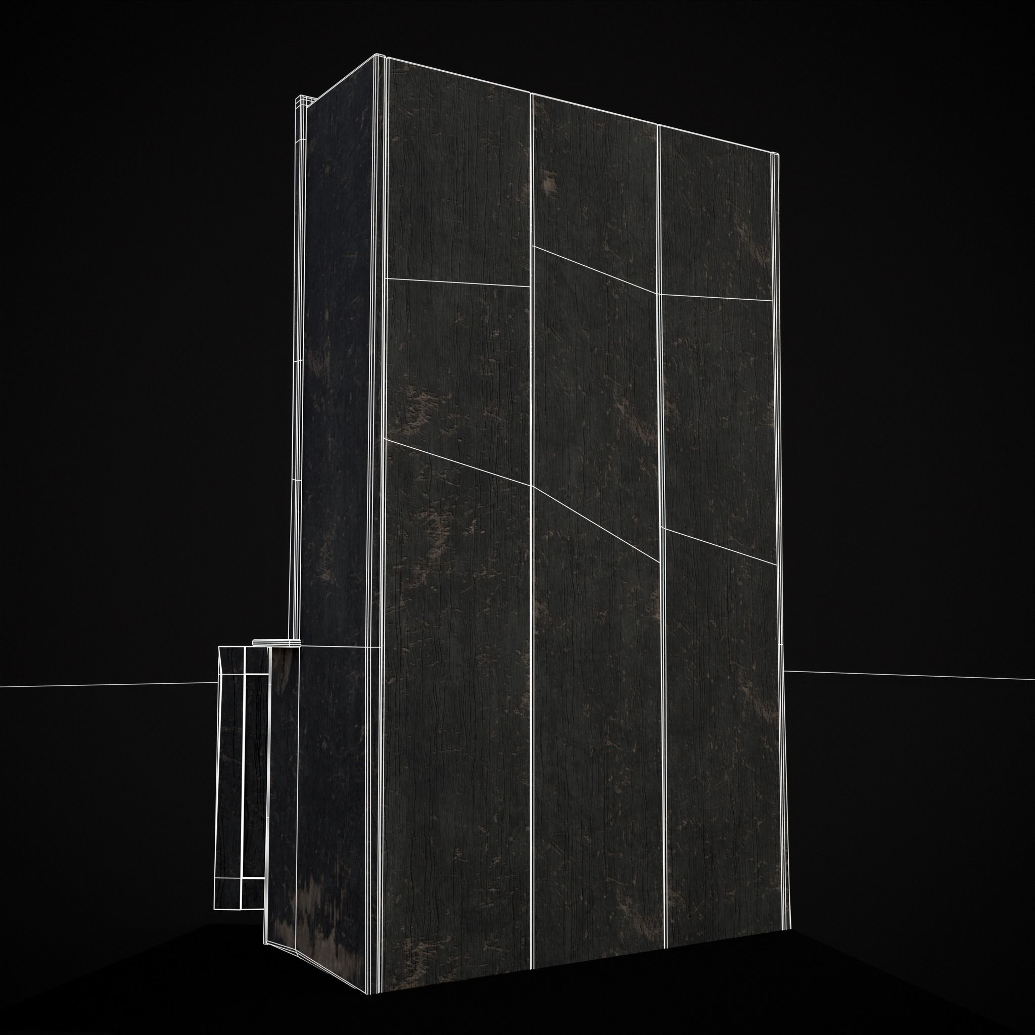 Old Medieval Cabinet Low-poly 3D model_10