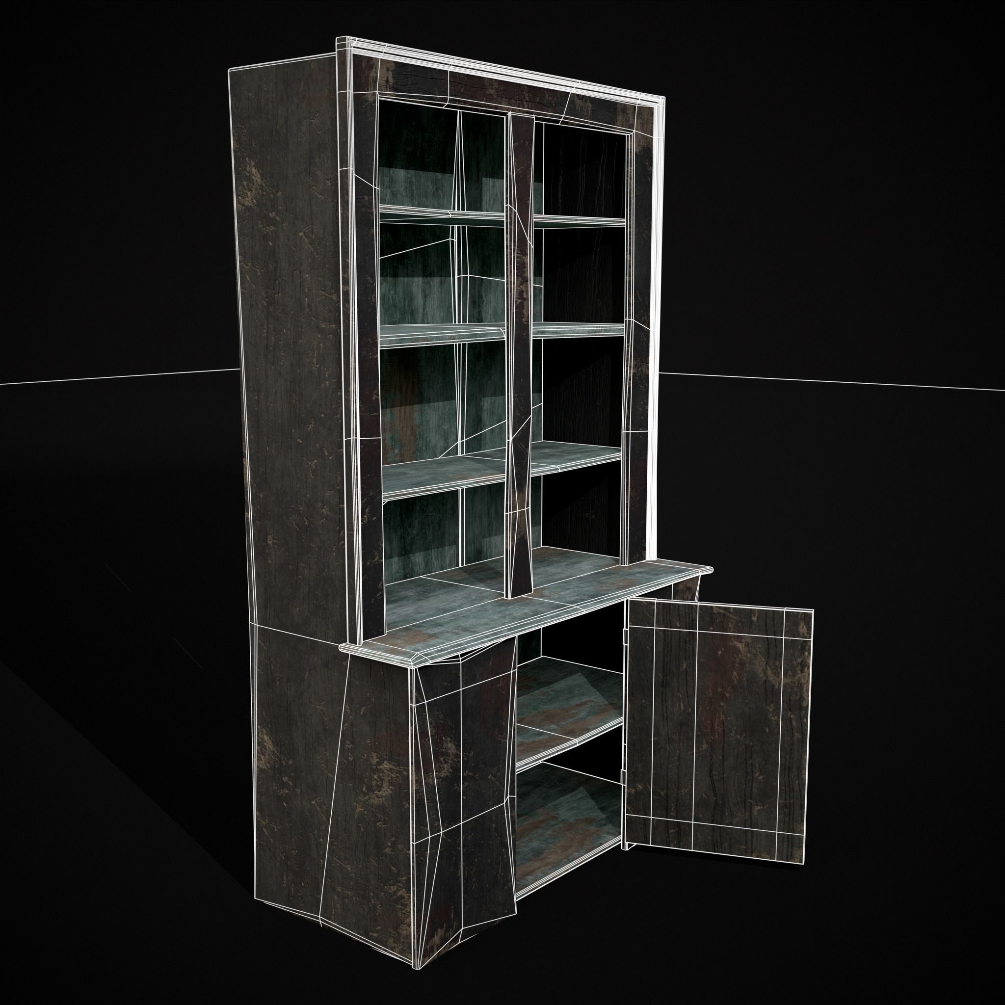Old Medieval Cabinet Low-poly 3D model_34