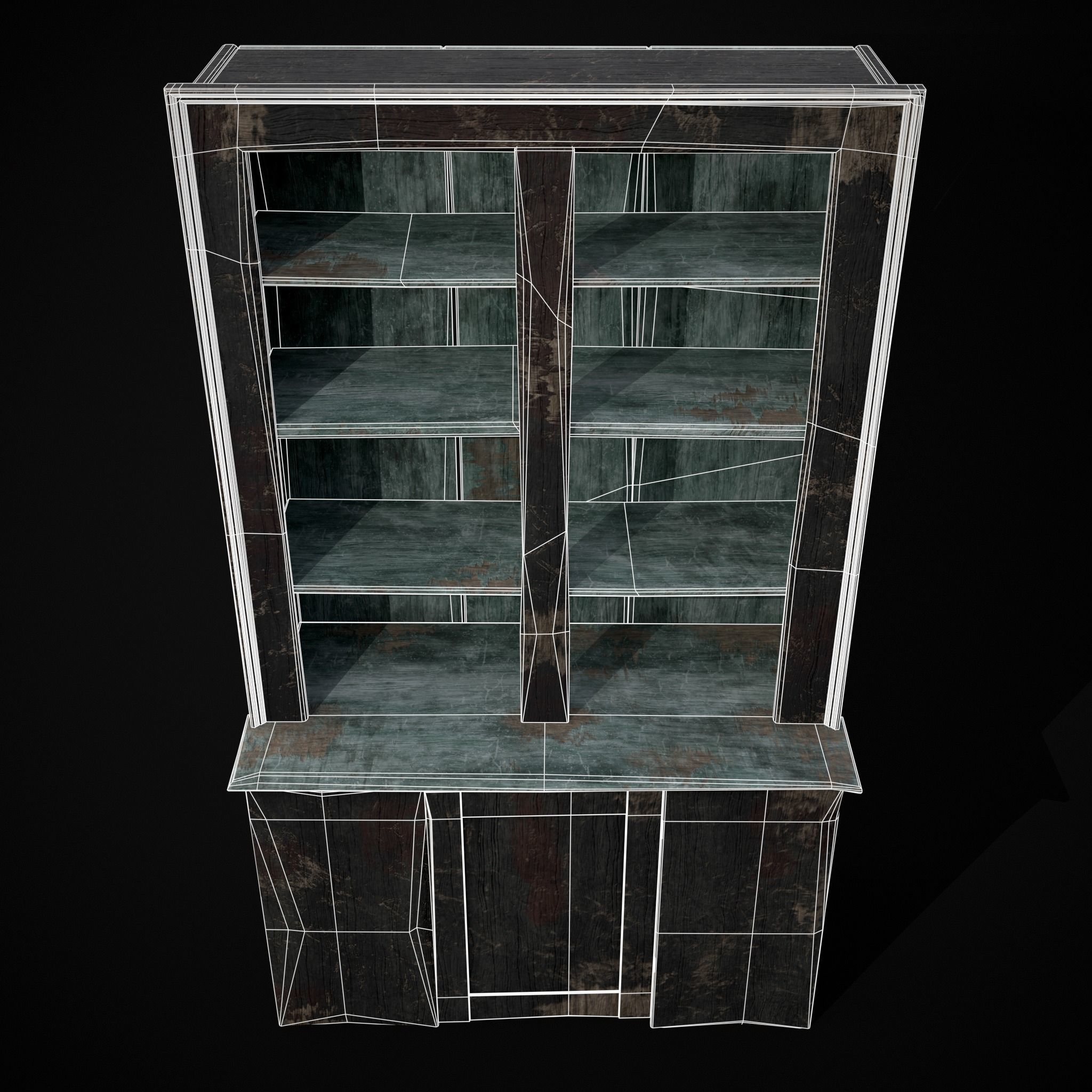 Old Medieval Cabinet Low-poly 3D model_24