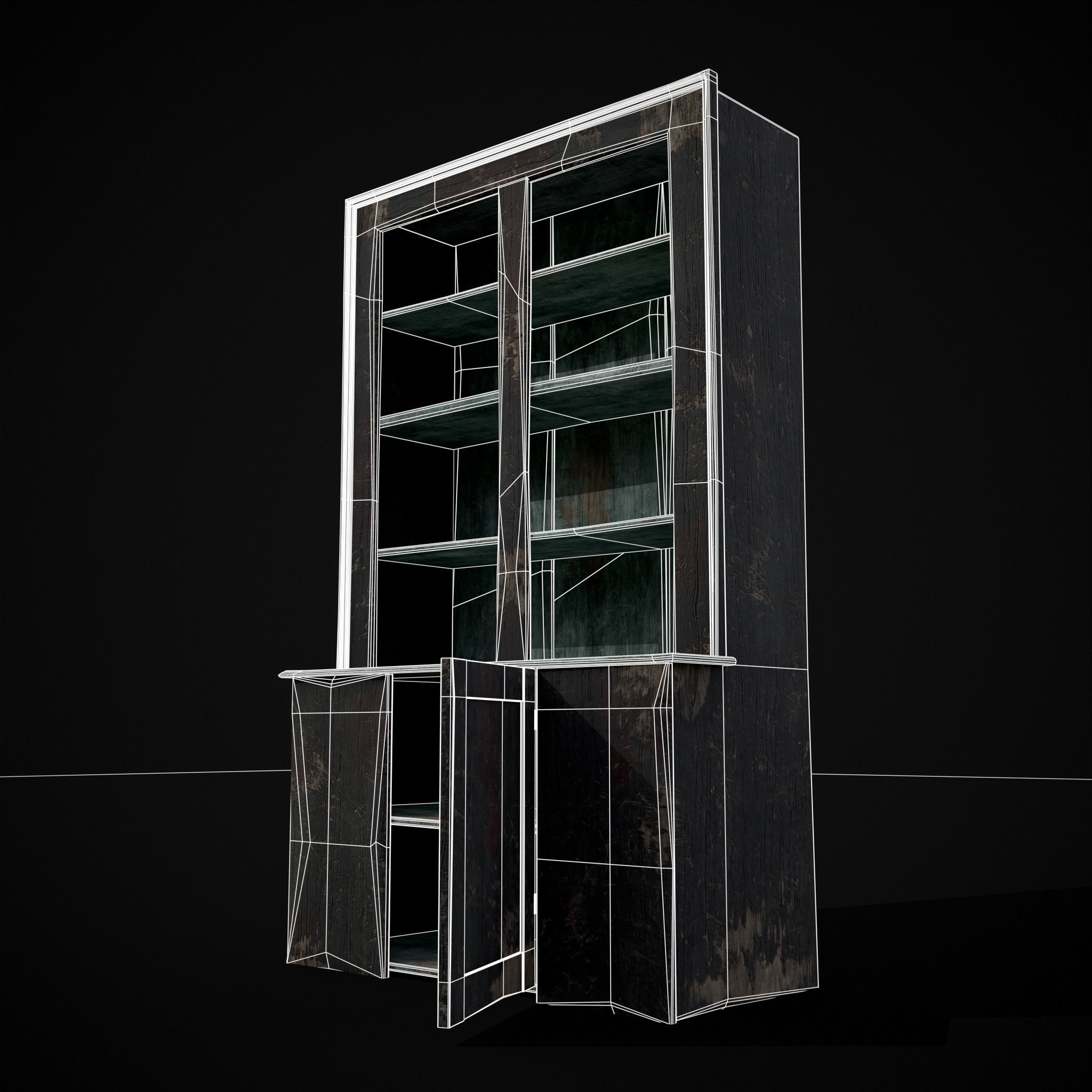 Old Medieval Cabinet Low-poly 3D model_40