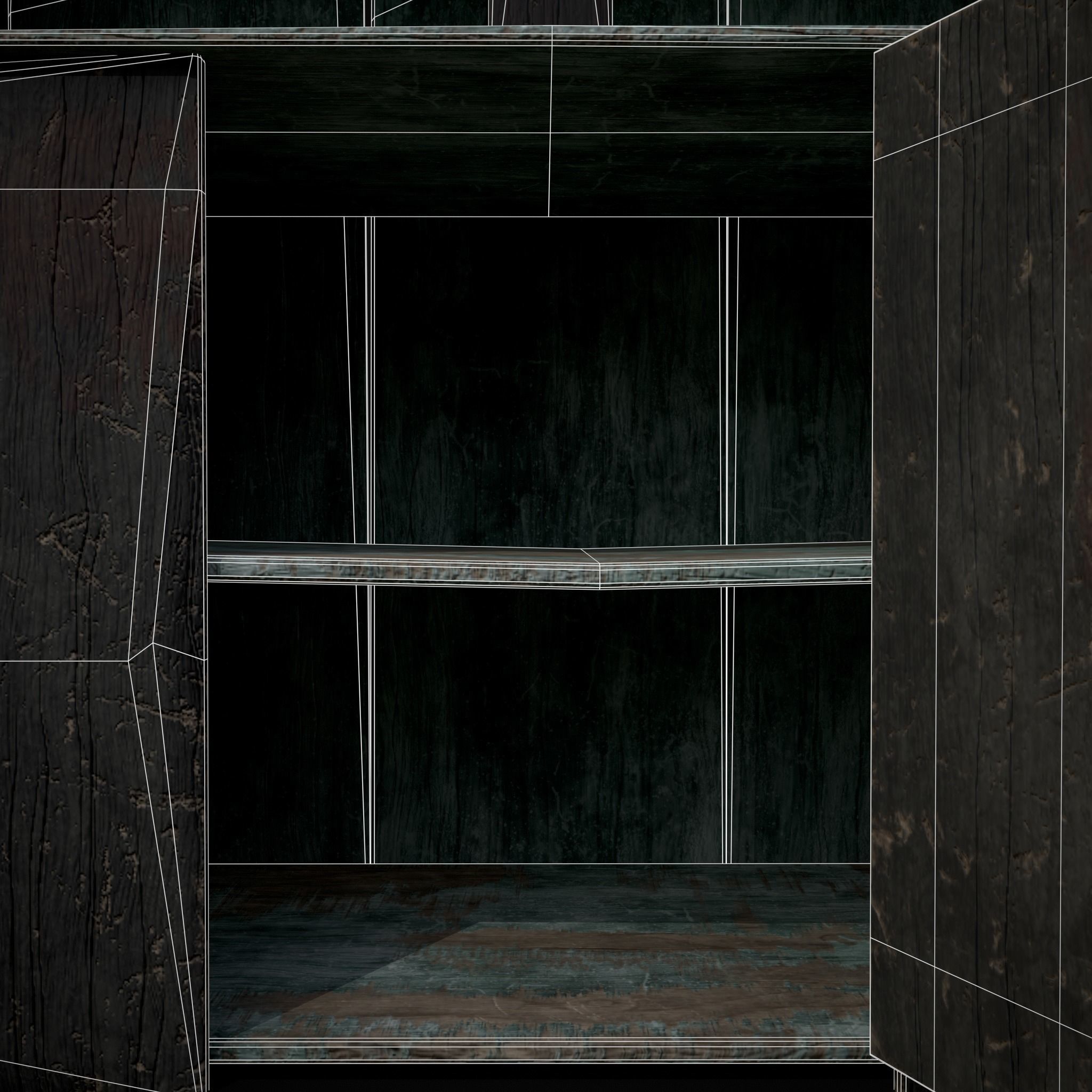 Old Medieval Cabinet Low-poly 3D model_30