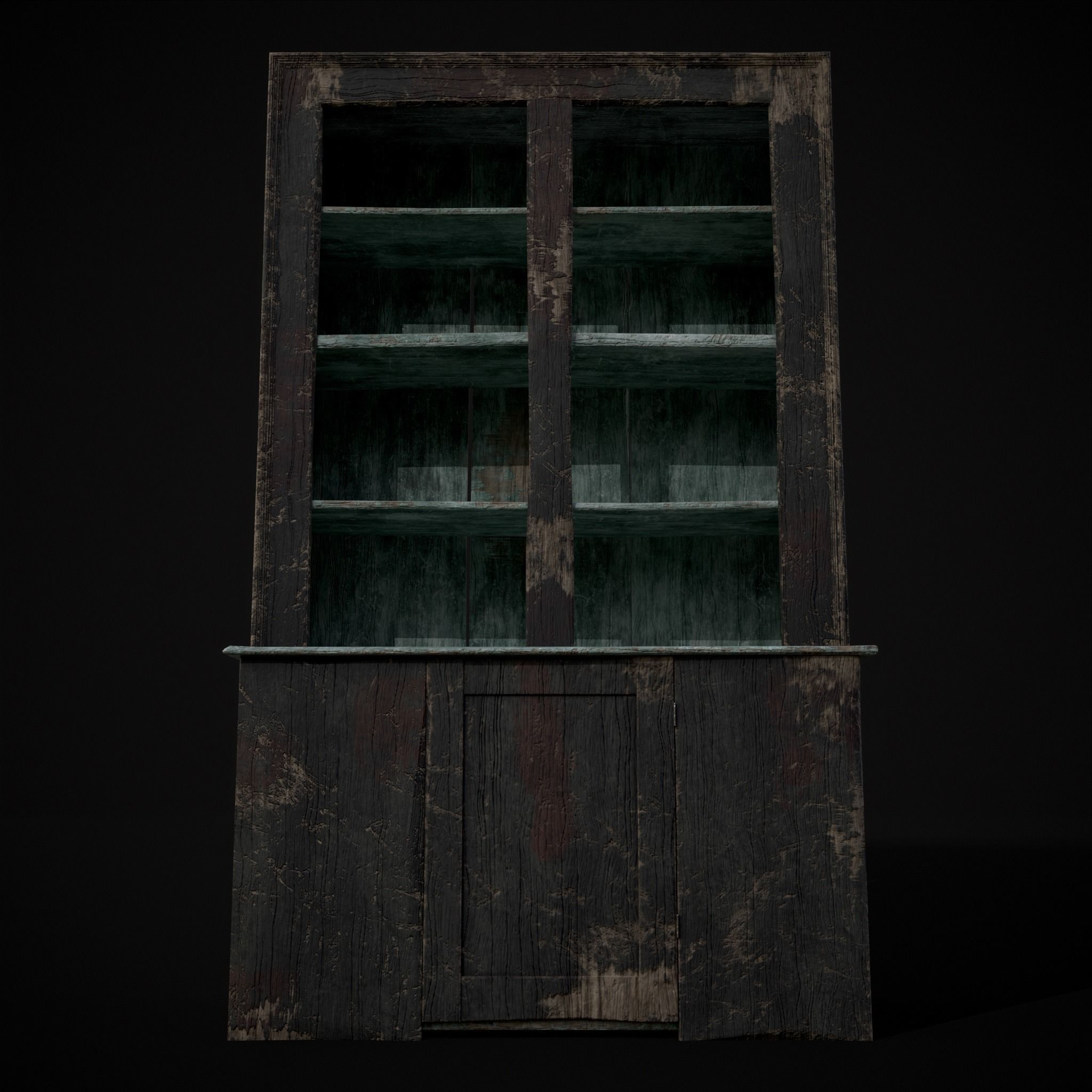 Old Medieval Cabinet Low-poly 3D model_5