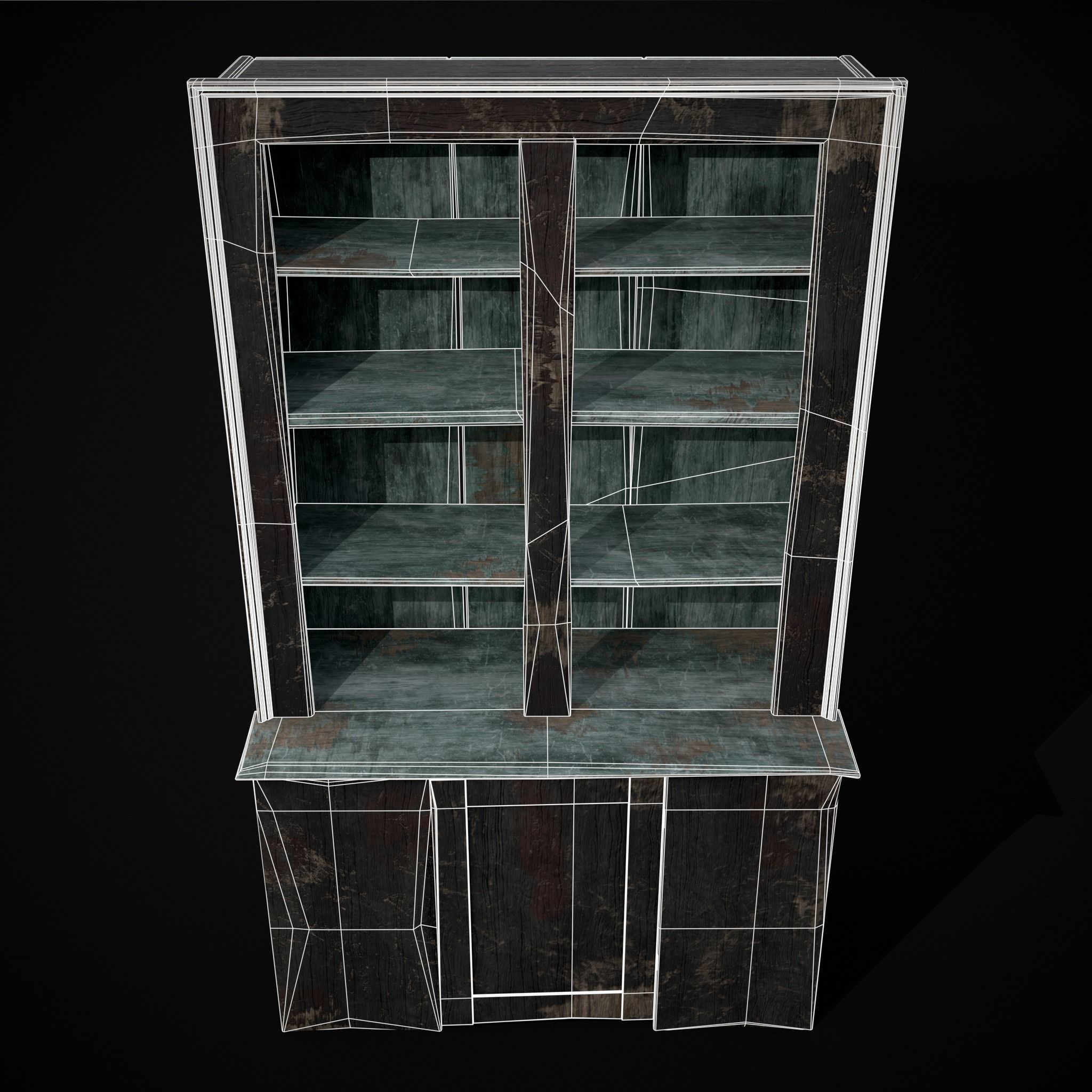 Old Medieval Cabinet Low-poly 3D model_20
