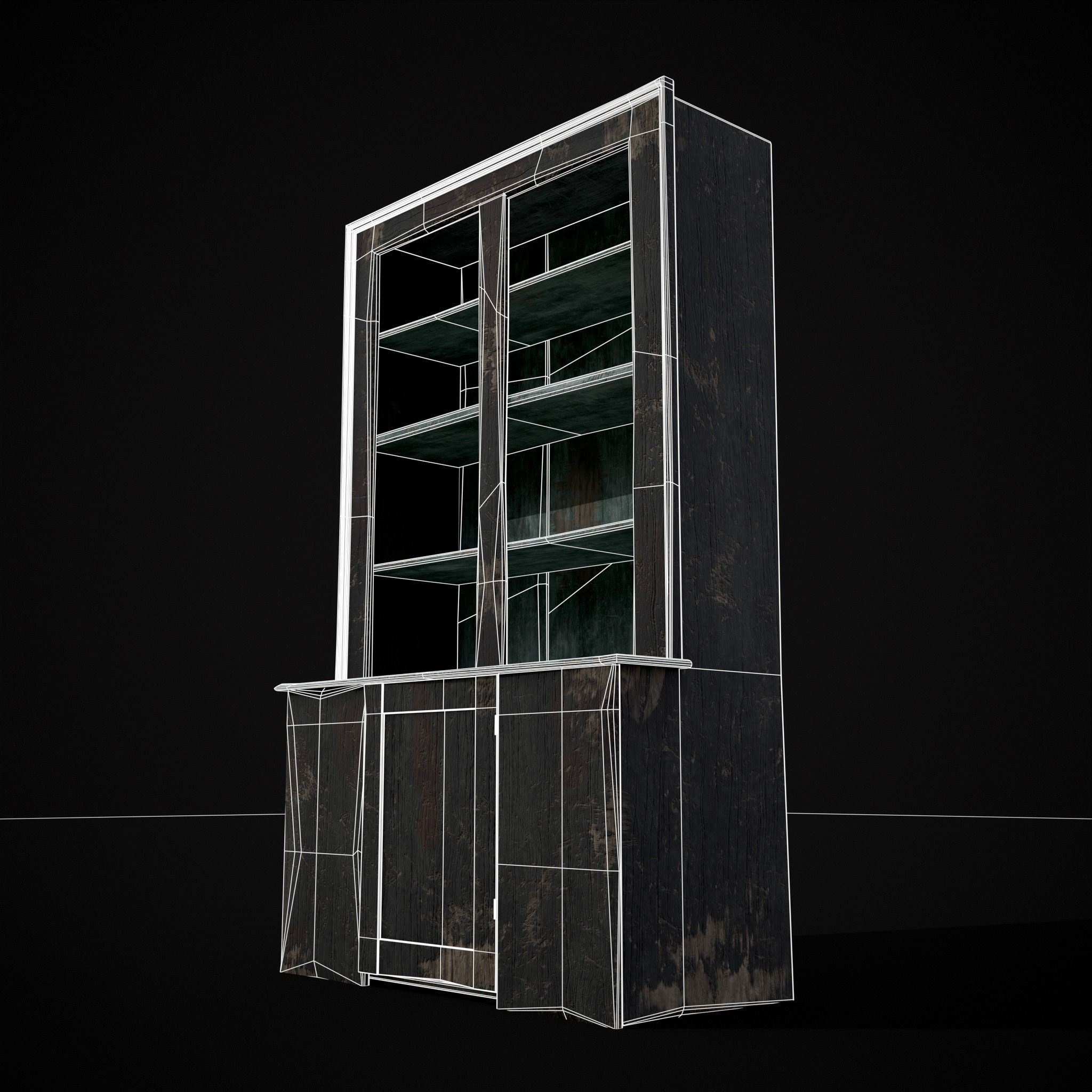 Old Medieval Cabinet Low-poly 3D model_22