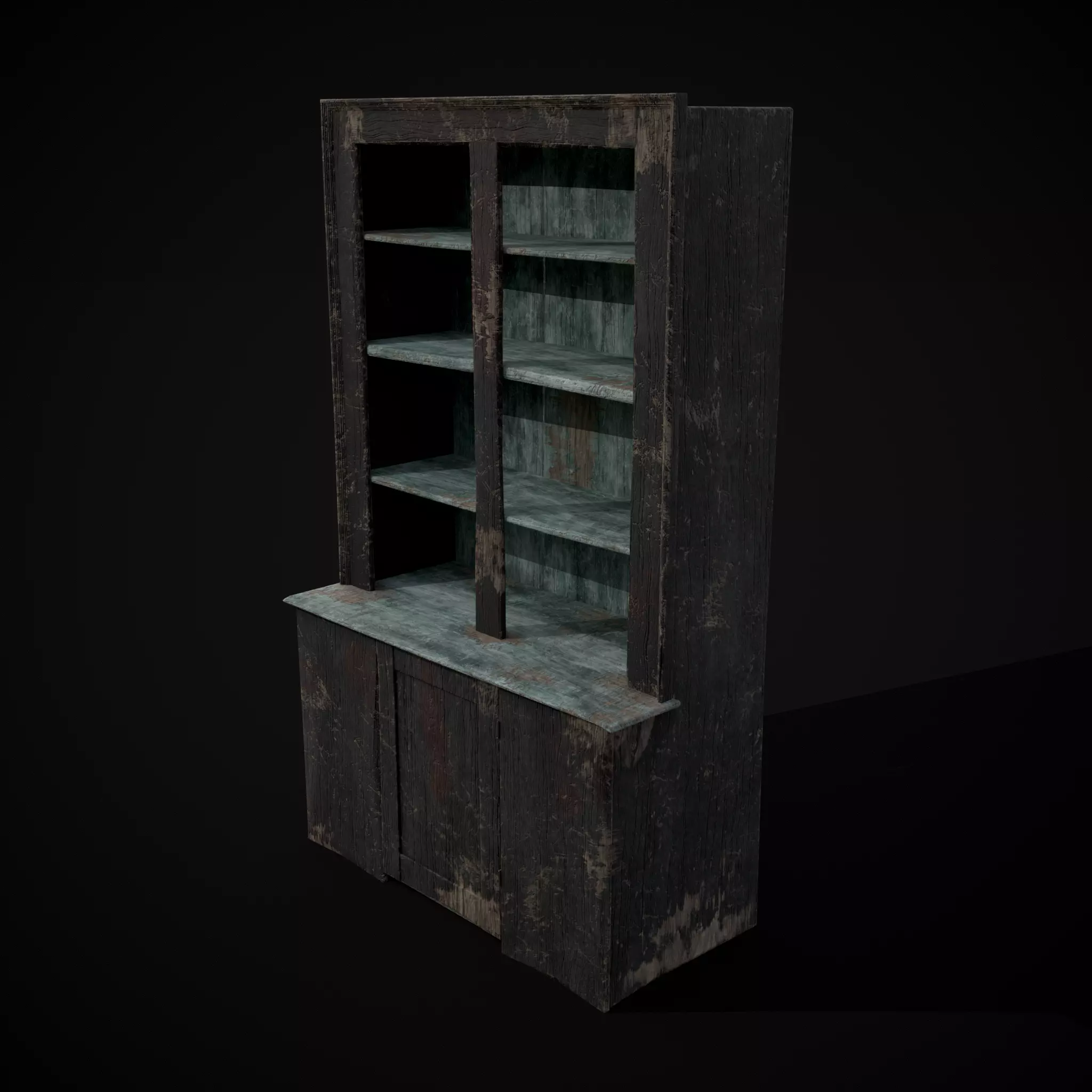 Old Medieval Cabinet Low-poly 3D model_0