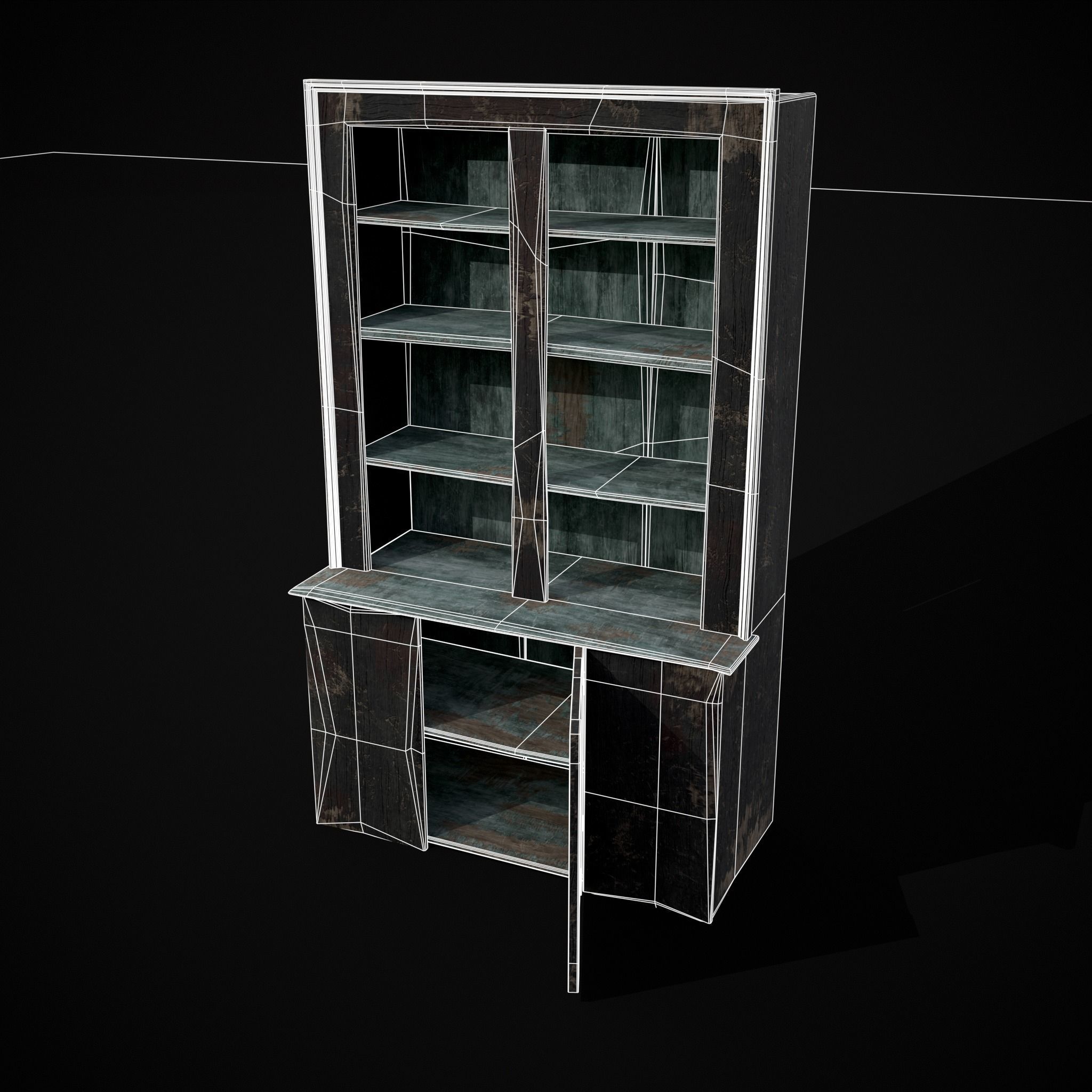 Old Medieval Cabinet Low-poly 3D model_32
