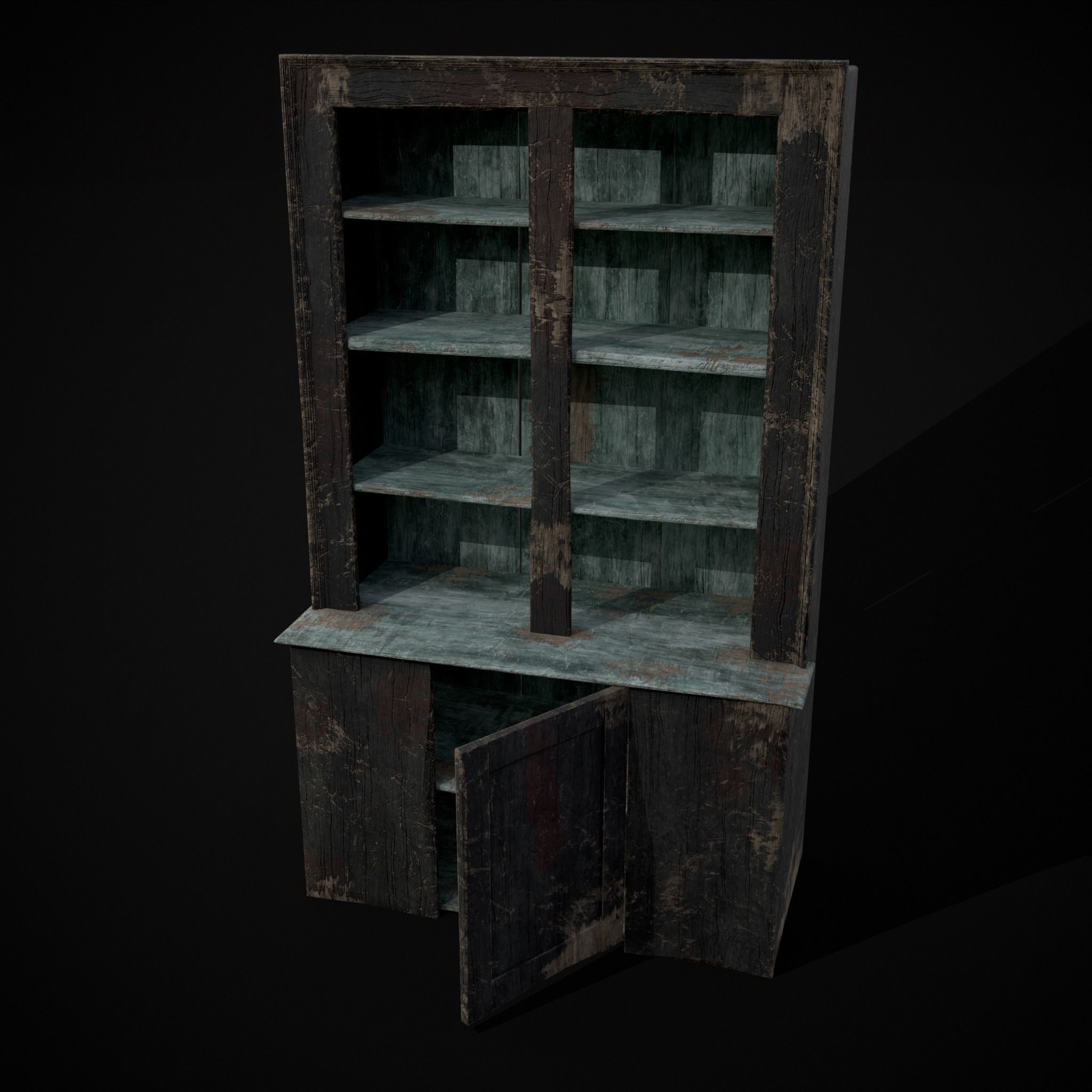 Old Medieval Cabinet Low-poly 3D model_11