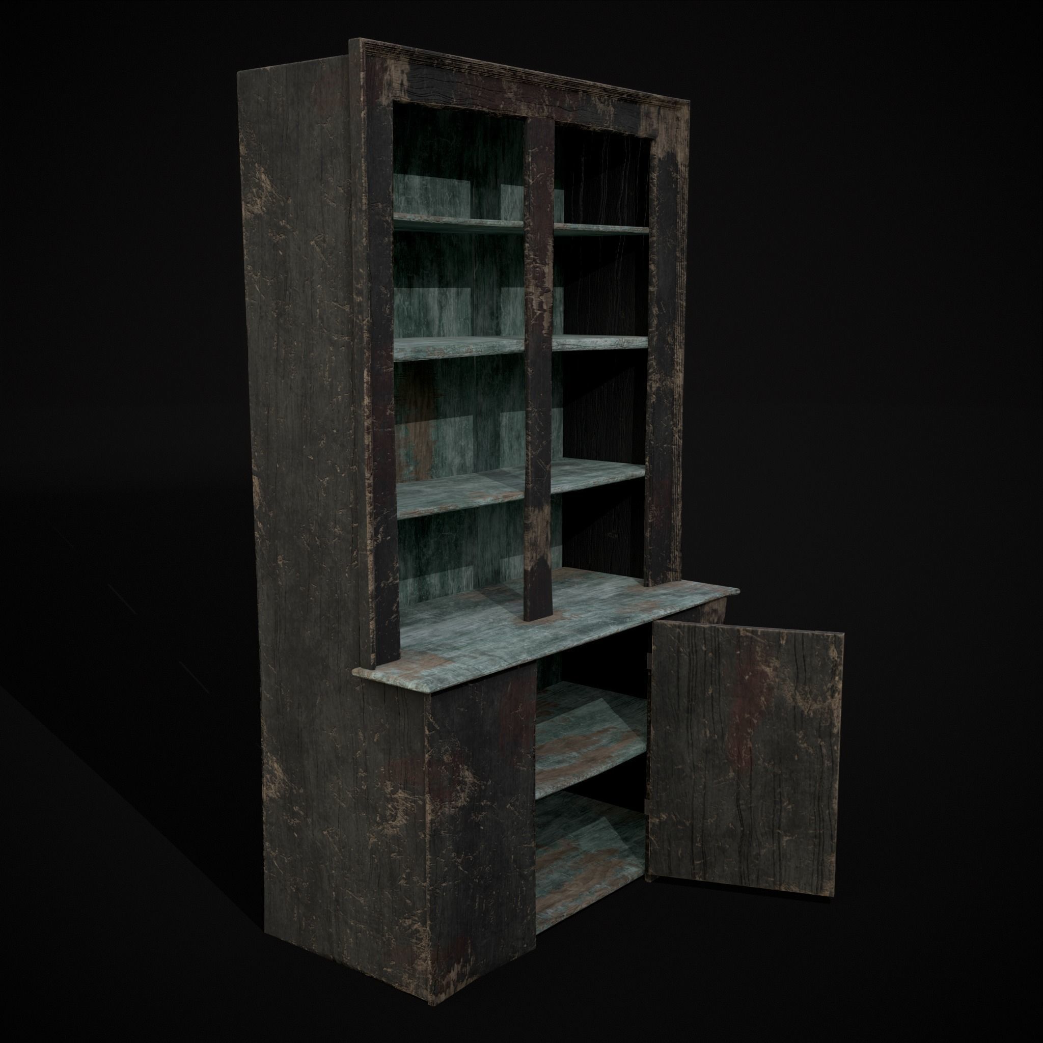 Old Medieval Cabinet Low-poly 3D model_33