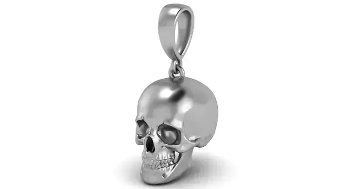 Human Skull Pendant Necklace