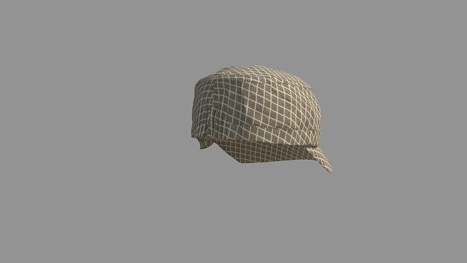 Basic Cap Plaid Hat Low-poly  3D model