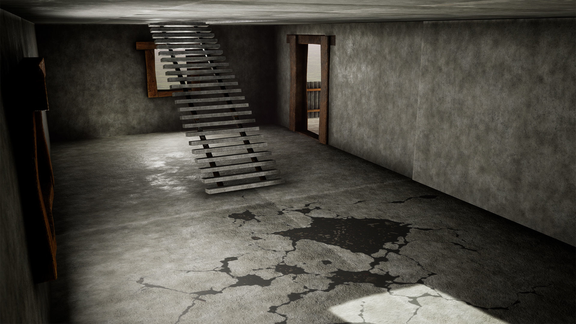 Modular Concrete House 28 Assets Low-poly 3D model_2