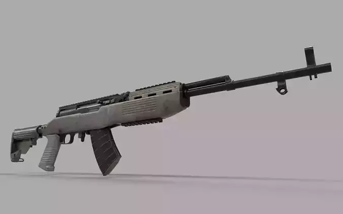 FDE SKS Rifle Low-poly 3D model