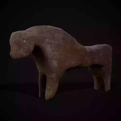Medieval Carved Horse Toy Low-poly 3D model