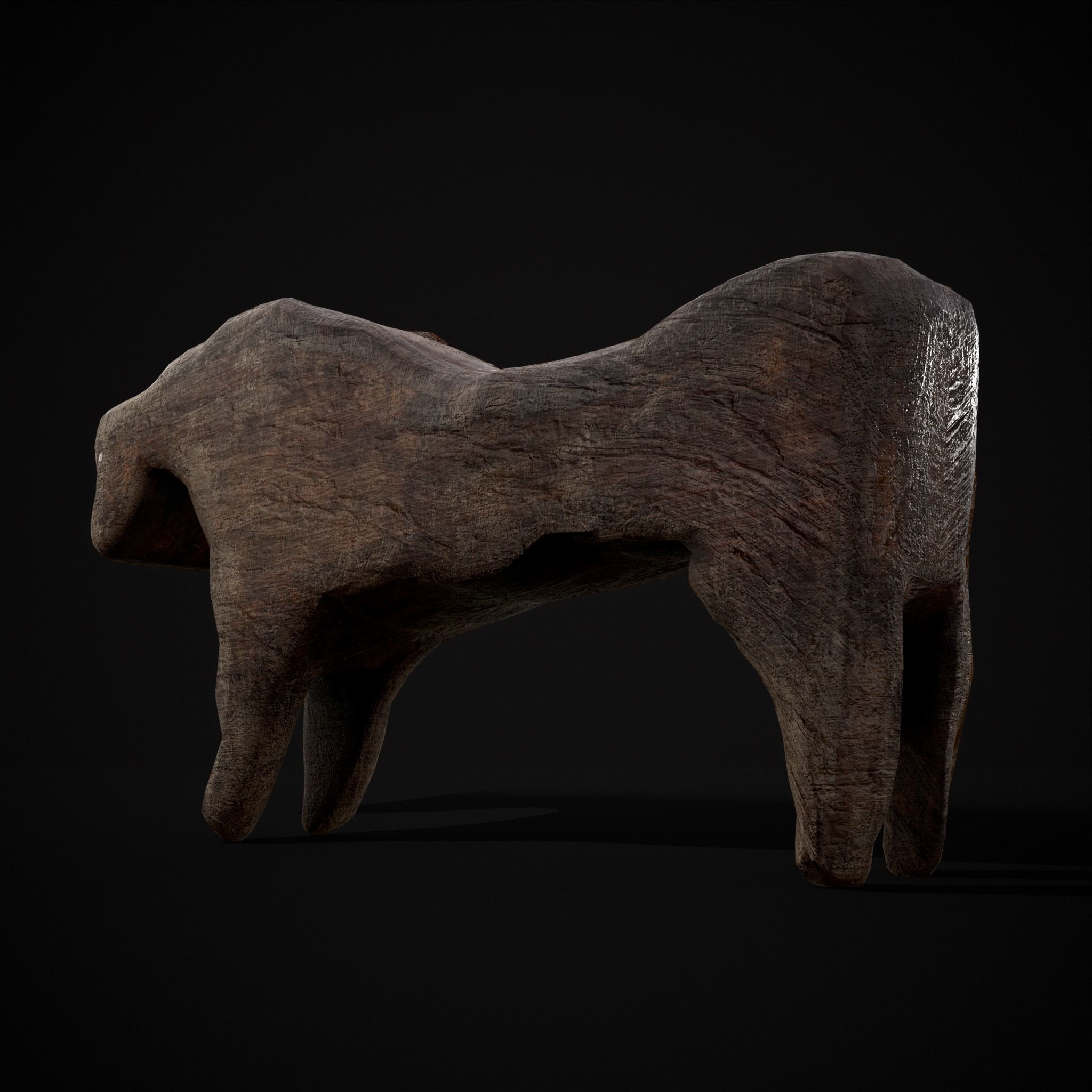 Medieval Carved Horse Toy Low-poly 3D model_15