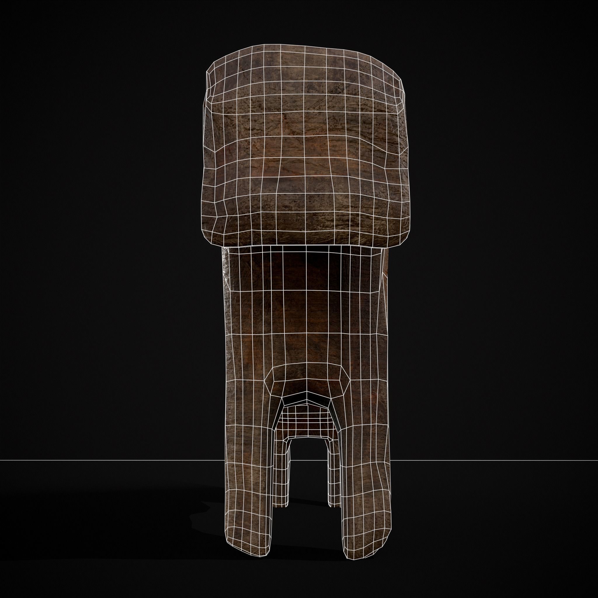 Medieval Carved Horse Toy Low-poly 3D model_24