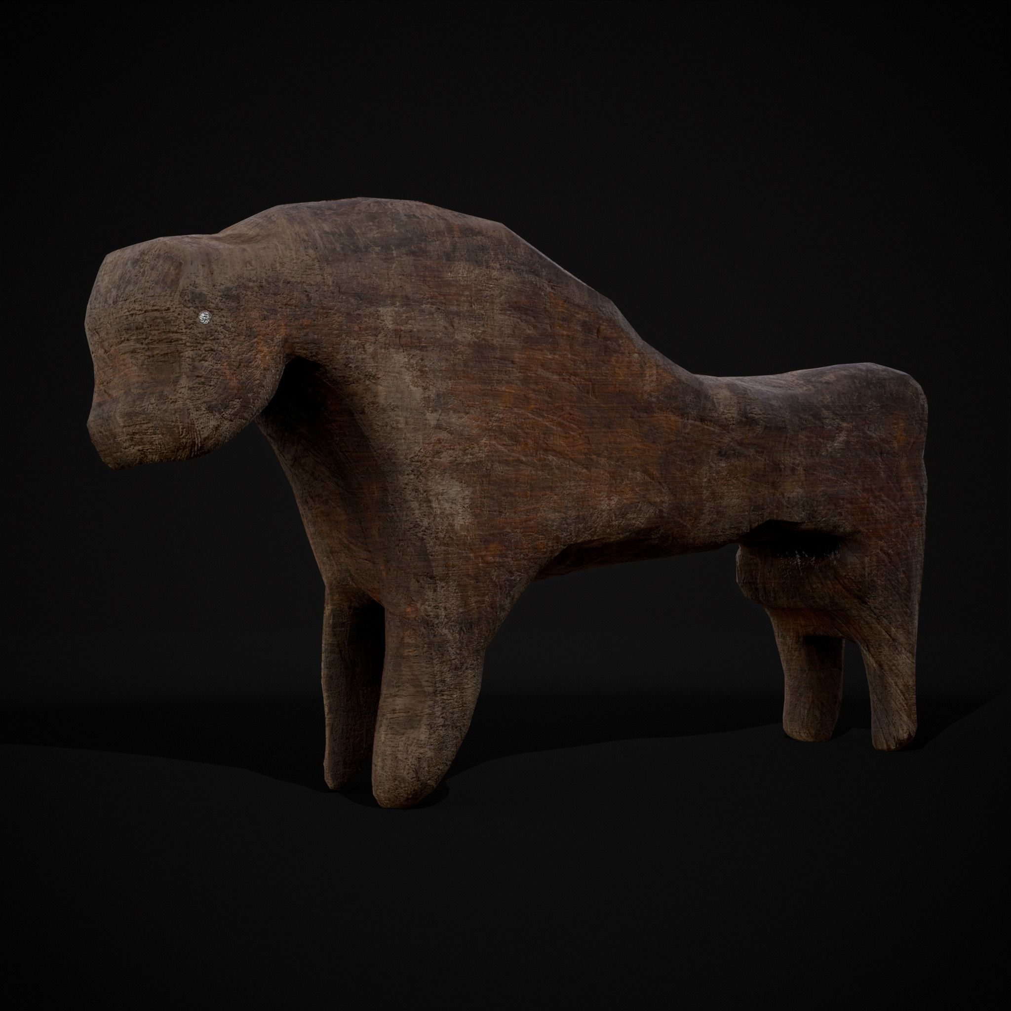 Medieval Carved Horse Toy Low-poly 3D model_29