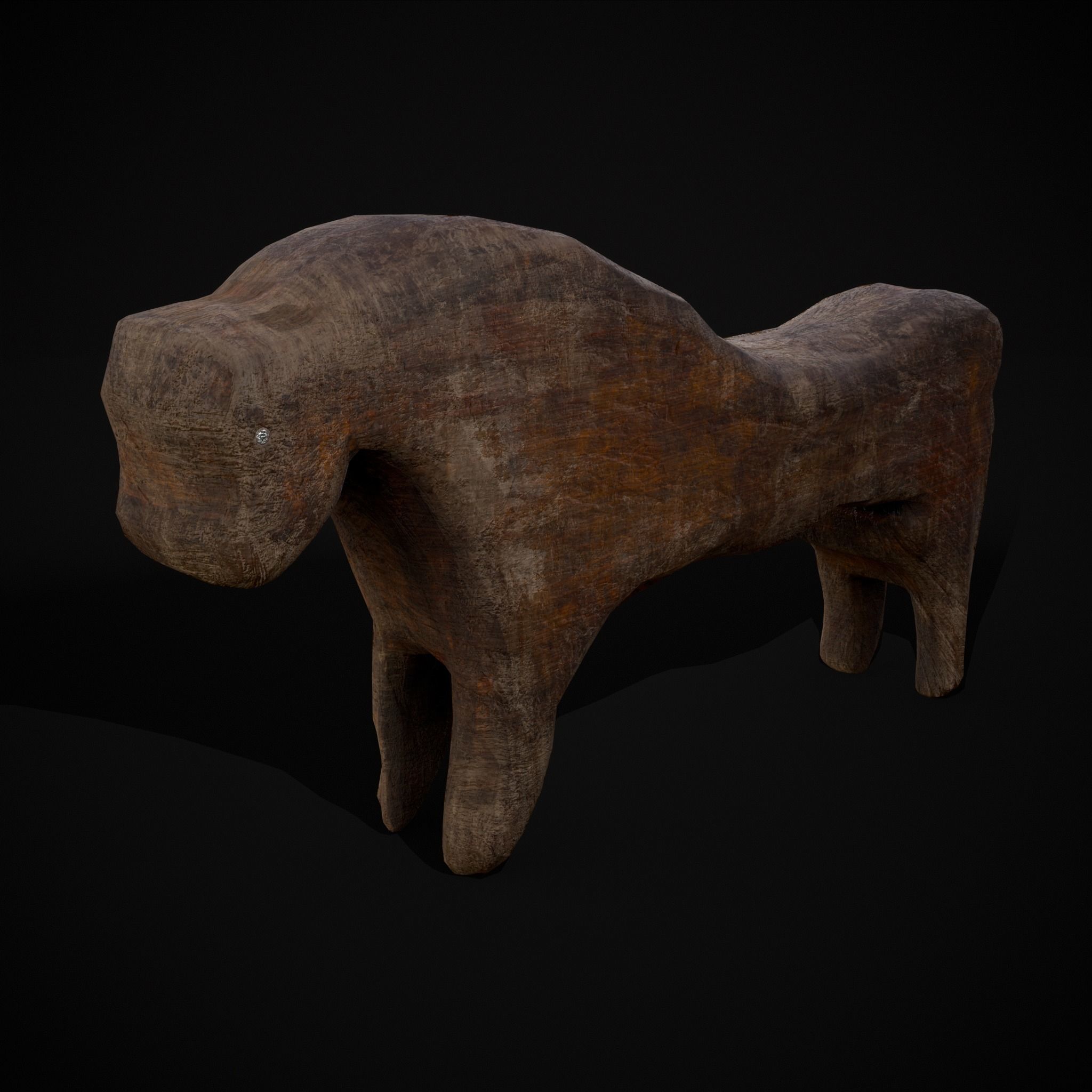 Medieval Carved Horse Toy Low-poly 3D model_37