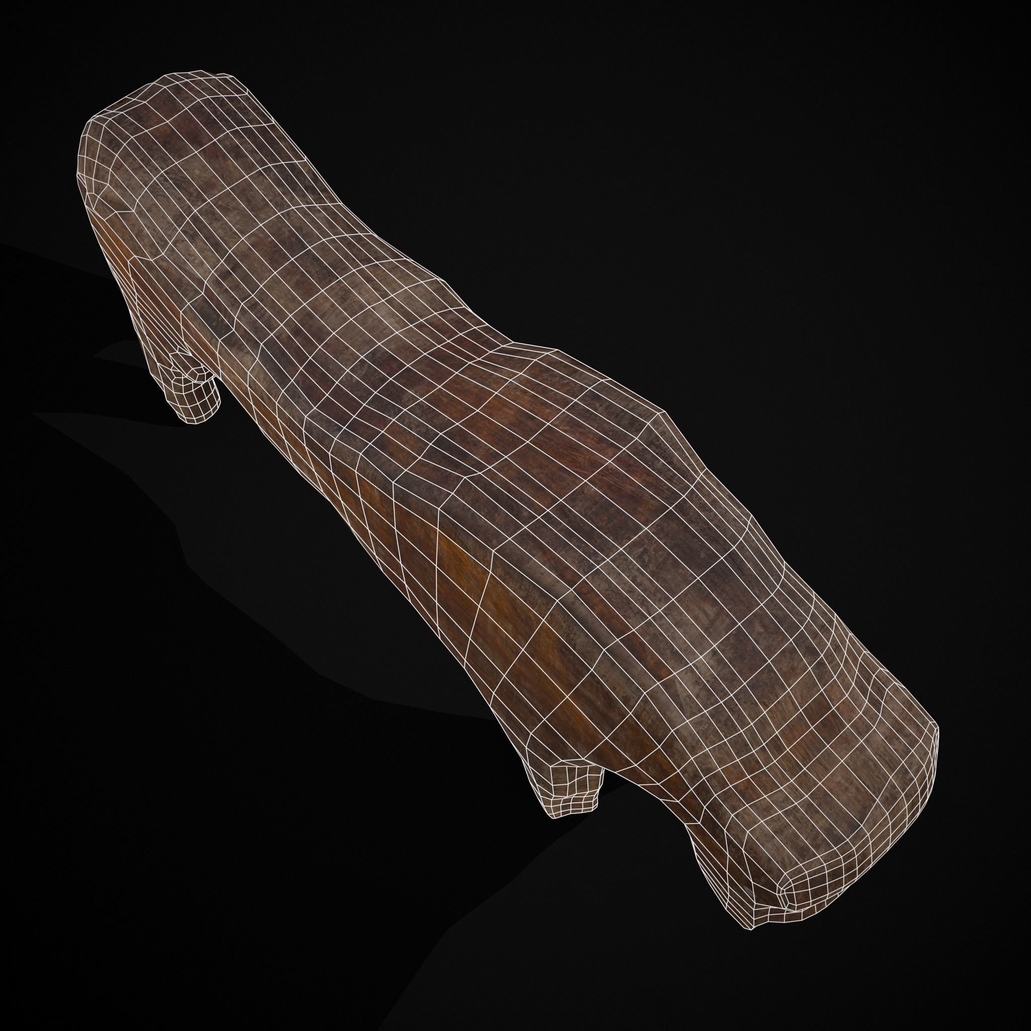 Medieval Carved Horse Toy Low-poly 3D model_4