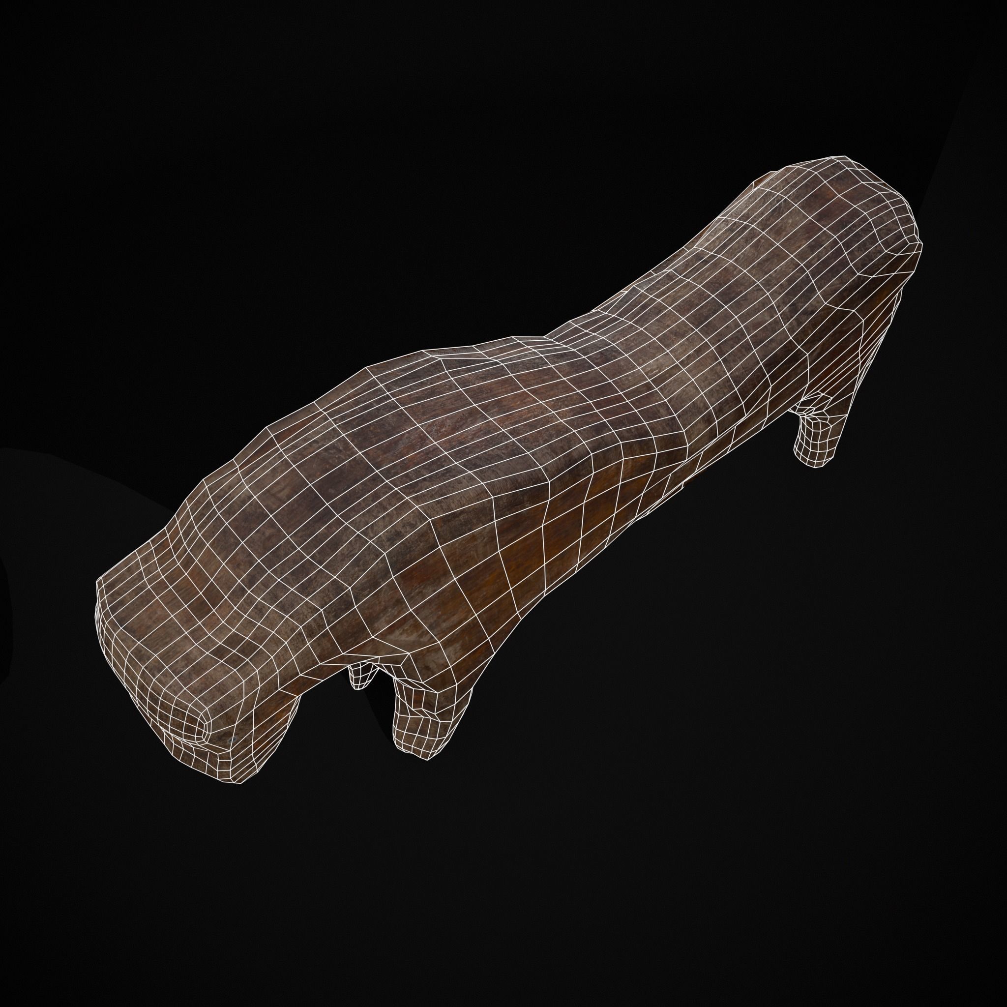 Medieval Carved Horse Toy Low-poly 3D model_22