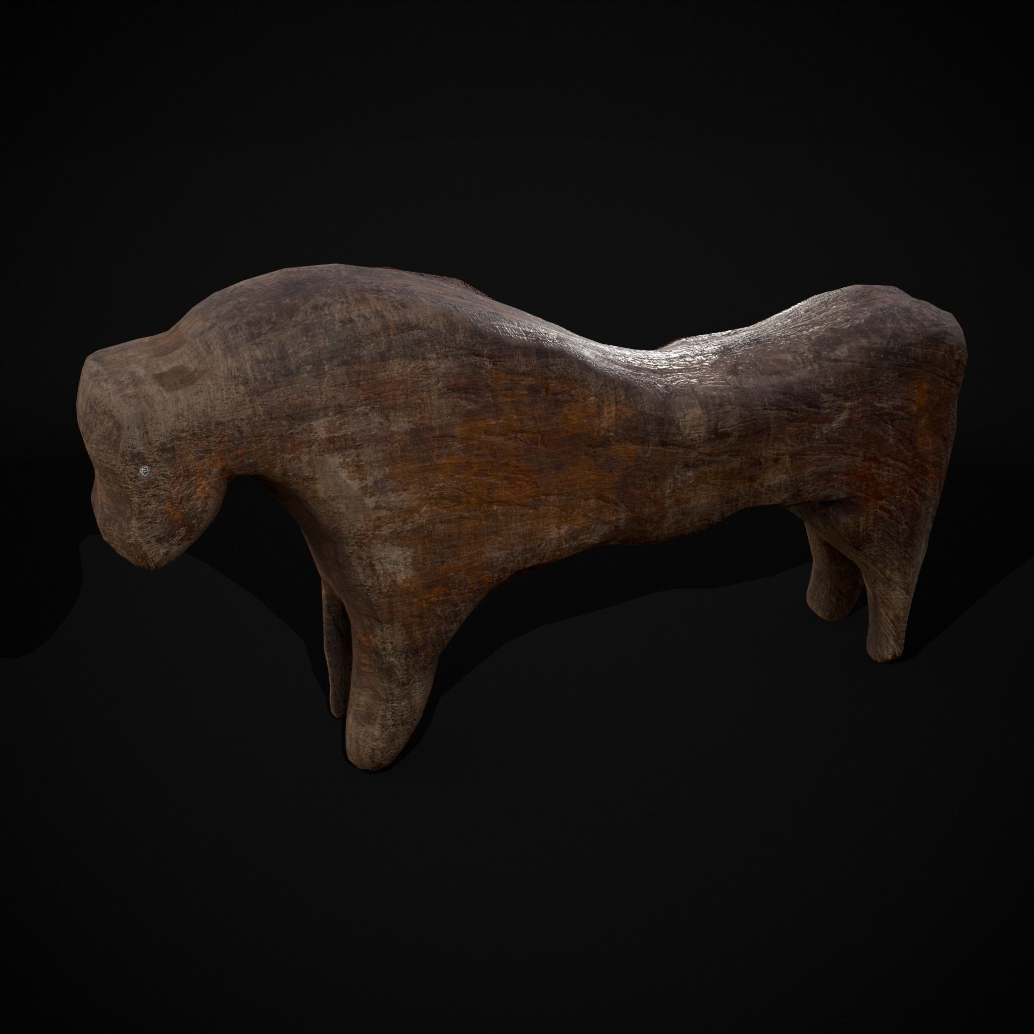 Medieval Carved Horse Toy Low-poly 3D model_31
